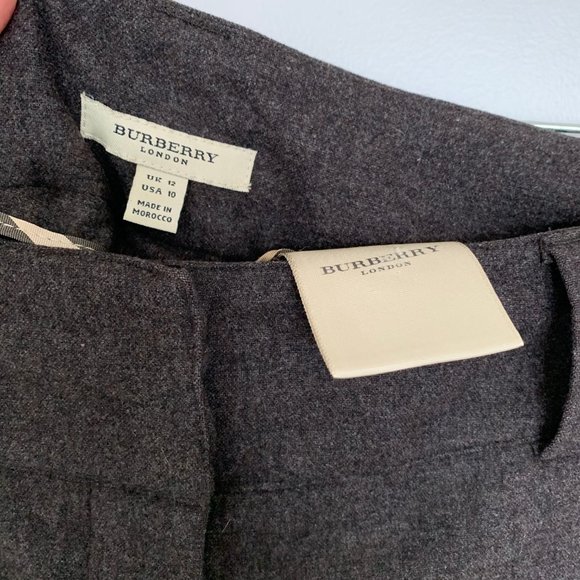 Burberry Wide Leg Wool Cuffed Pants - Picture 3 of 7